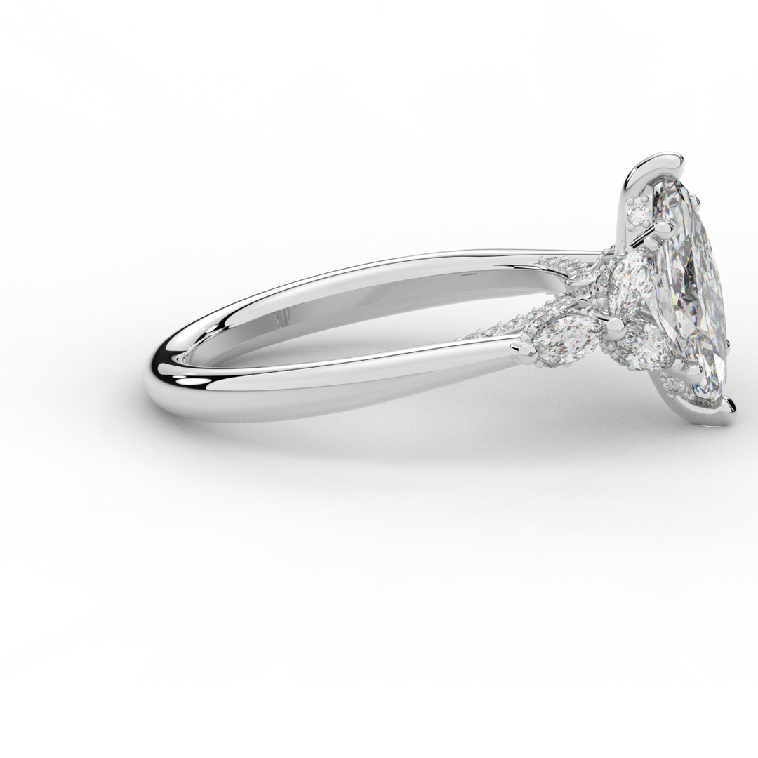 1.50CT.TW MARQUISE LAB DIAMOND ENGAGEMENT RING - Nazarelle