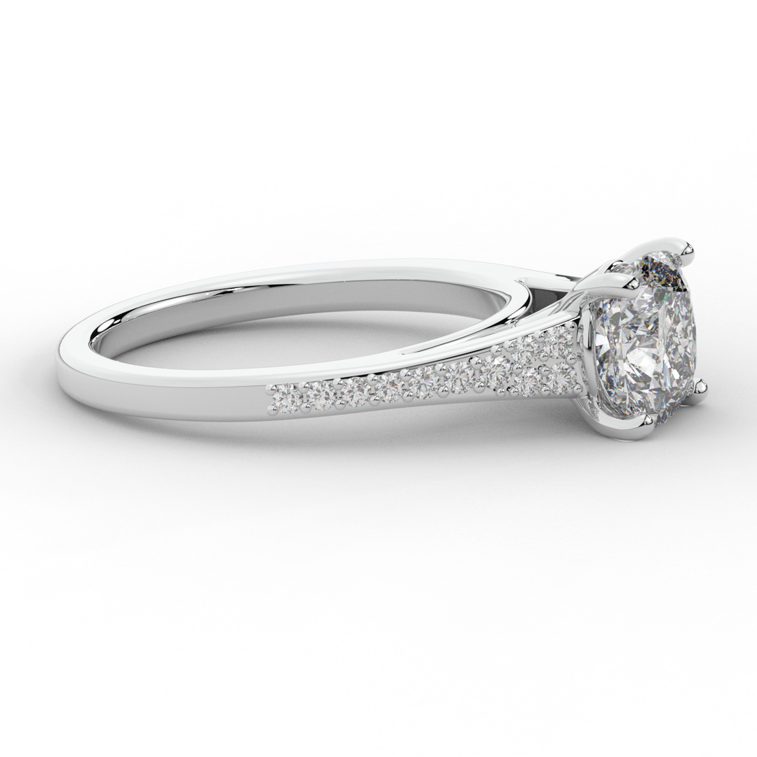 1.65CT.TW CUSHION LAB DIAMOND SOLITAIRE ENGAGEMENT RING - Nazarelle