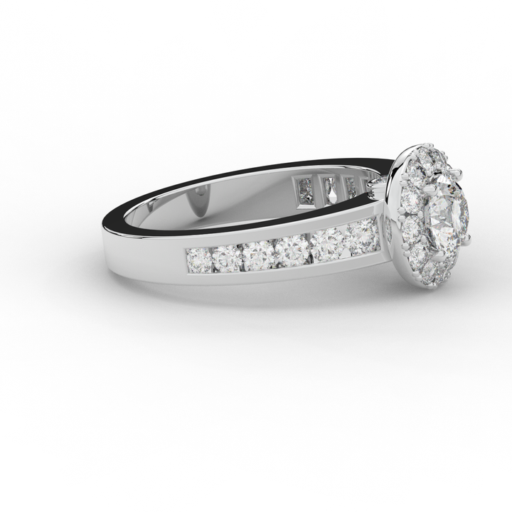 1.75CT.TW ROUND LAB DIAMOND HALO ENGAGEMENT RING - Nazarelle