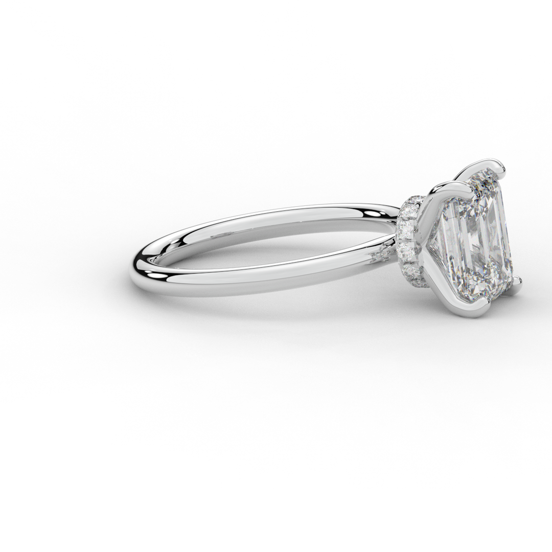 2.05CT.TW EMERALD CUT LAB DIAMOND SOLITAIRE ENGAGEMENT RING - Nazarelle