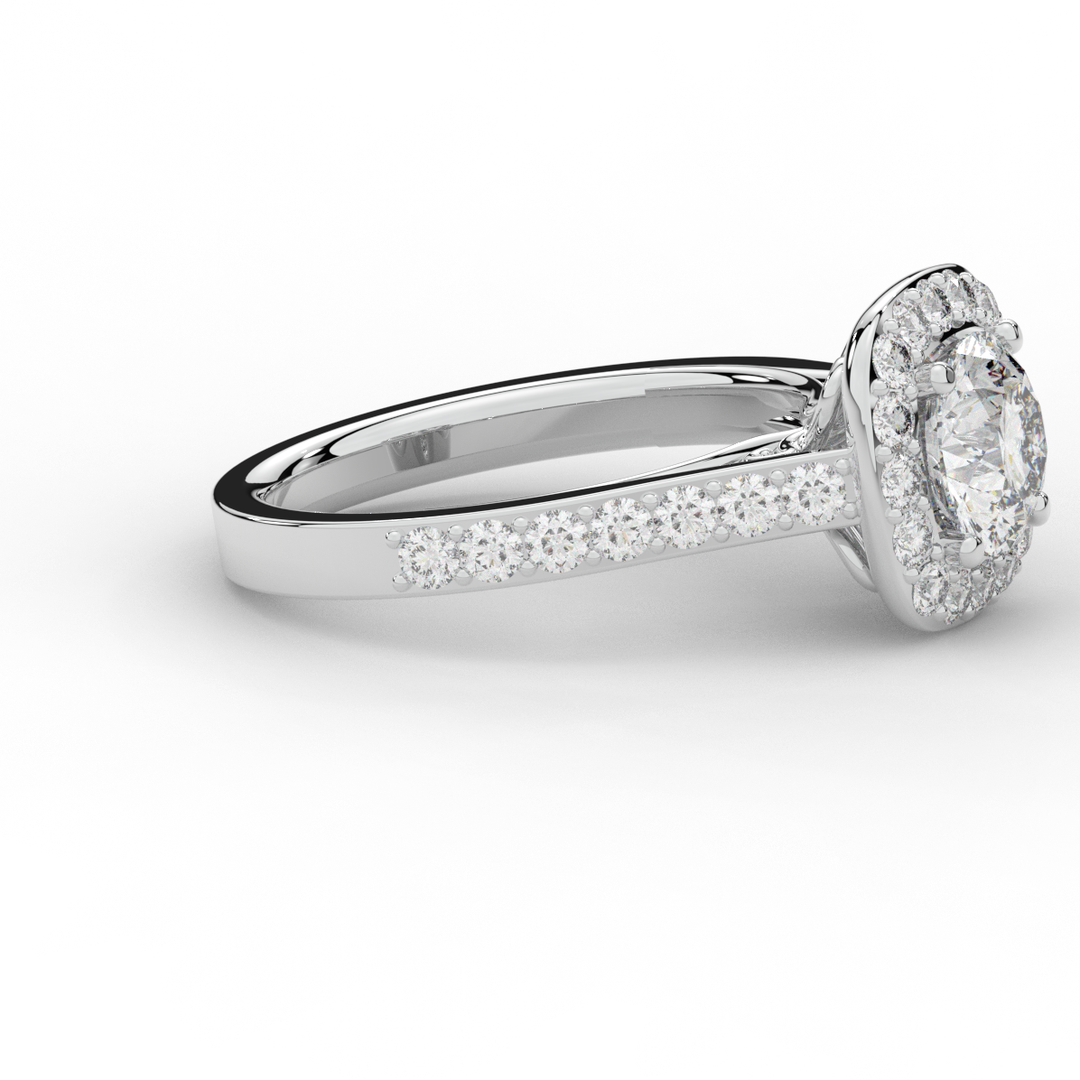 2.25CT.TW ROUND LAB DIAMOND HALO ENGAGEMENT RING - Nazarelle