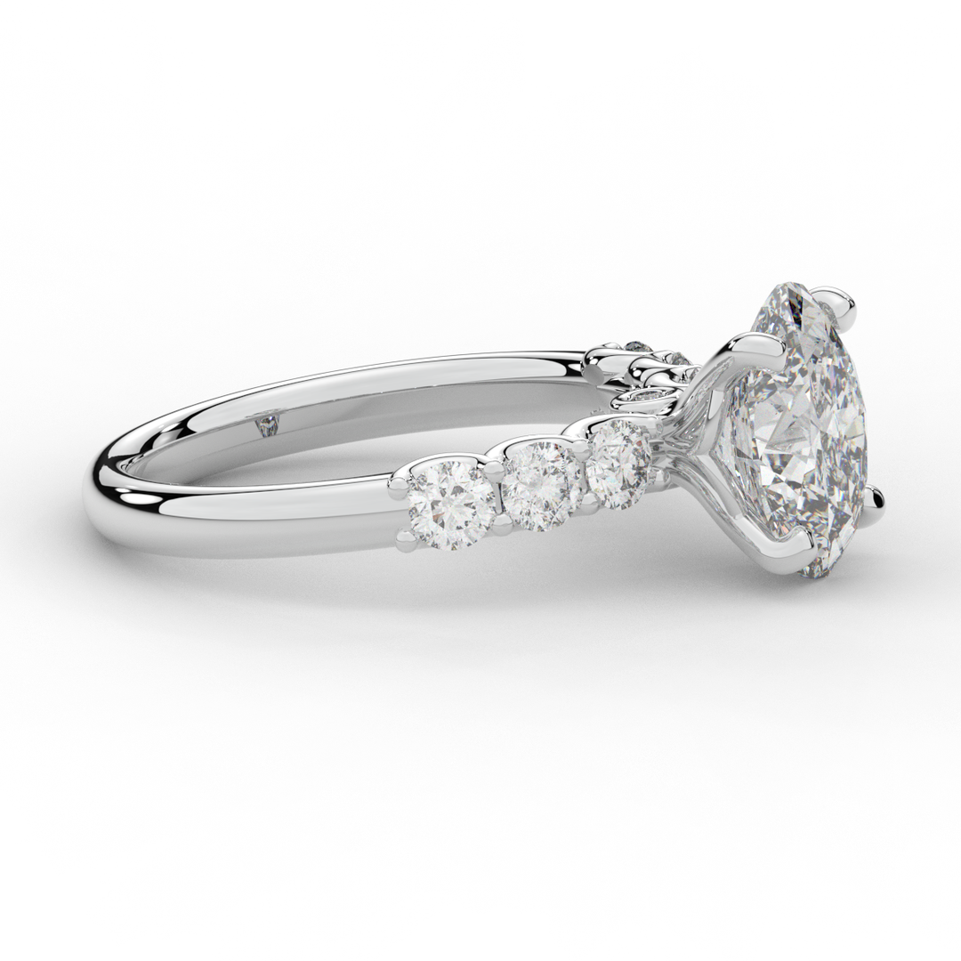 2.60CT.TW OVAL LAB DIAMOND SOLITAIRE ENGAGMENT RING - Nazarelle