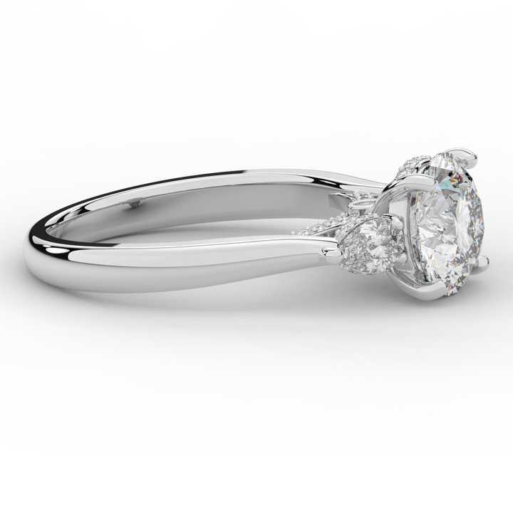 2.40CT.TW ROUND LAB DIAMOND 3 STONE ENGAGEMENT RING - Nazarelle