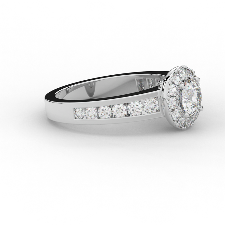 1.75CT.TW ROUND LAB DIAMOND HALO ENGAGEMENT RING - Nazarelle