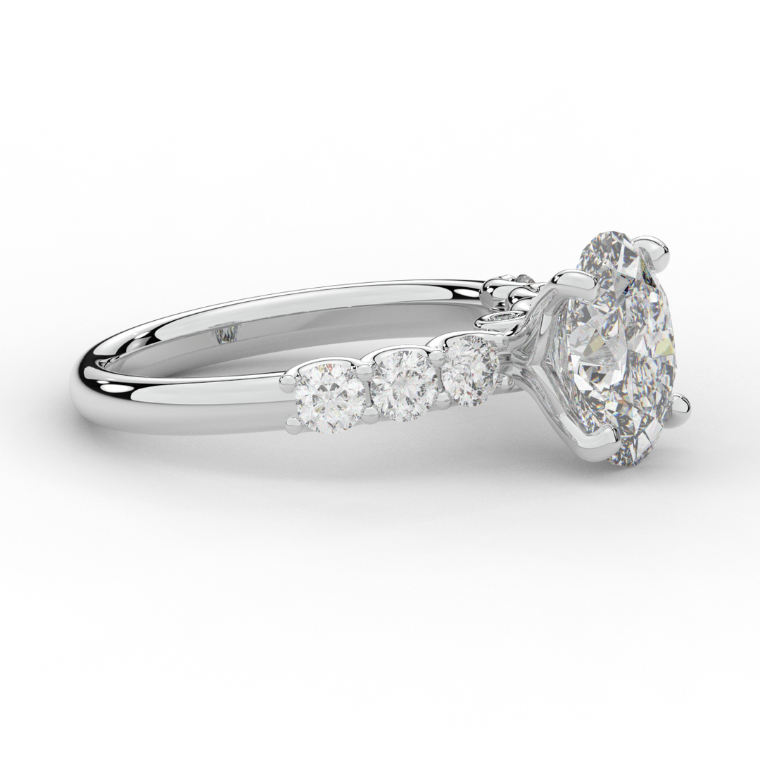 2.60CT.TW OVAL LAB DIAMOND SOLITAIRE ENGAGMENT RING - Nazarelle