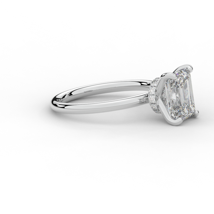 2.05CT.TW EMERALD CUT LAB DIAMOND SOLITAIRE ENGAGEMENT RING - Nazarelle