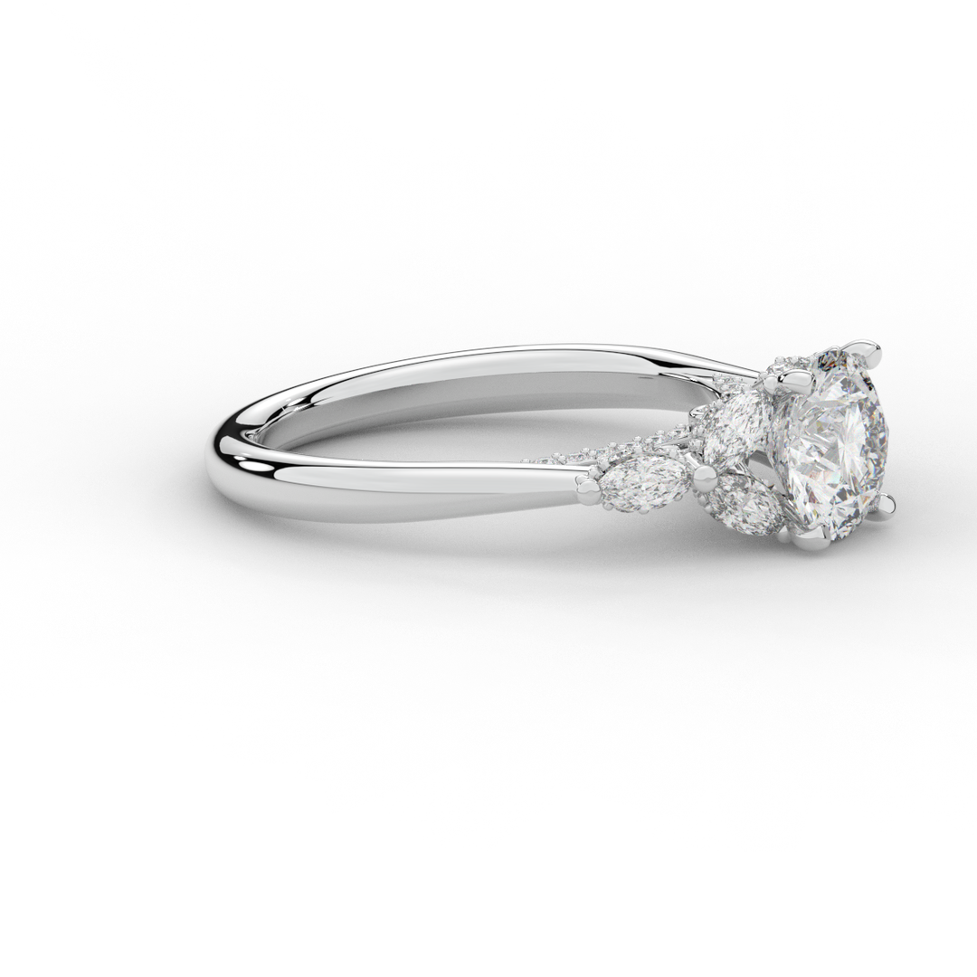 1.75CT.TW ROUND LAB DIAMOND ENGAGEMENT RING - Nazarelle