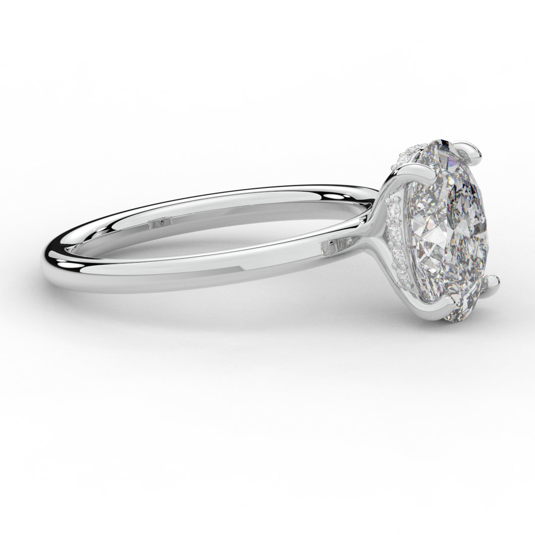 2.06CT.TW OVAL LAB DIAMOND UNDERHALO SOLIATIRE ENGAGEMENT RING