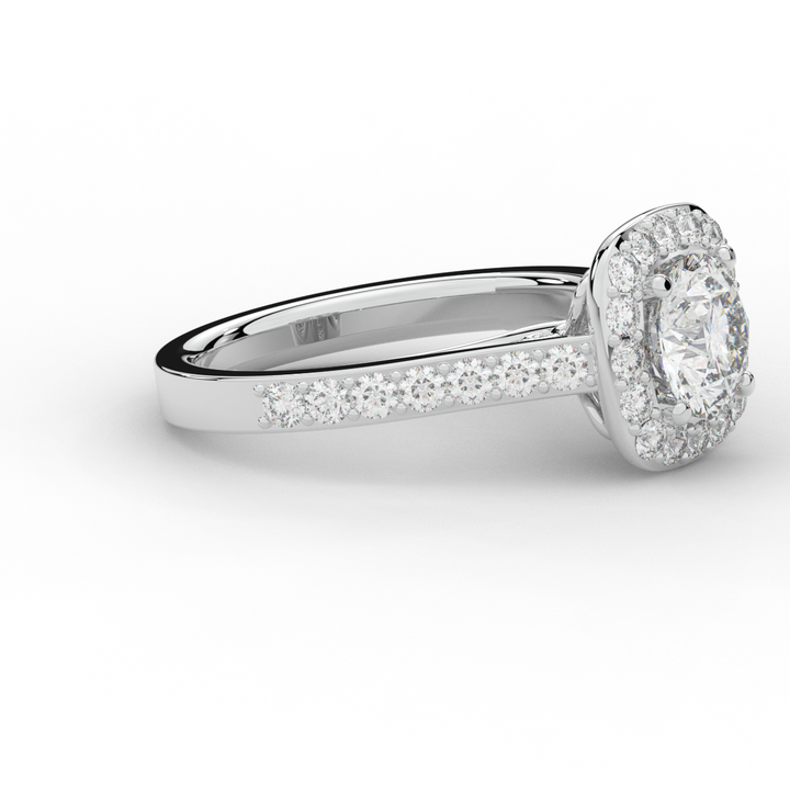 2.25CT.TW ROUND LAB DIAMOND HALO ENGAGEMENT RING - Nazarelle