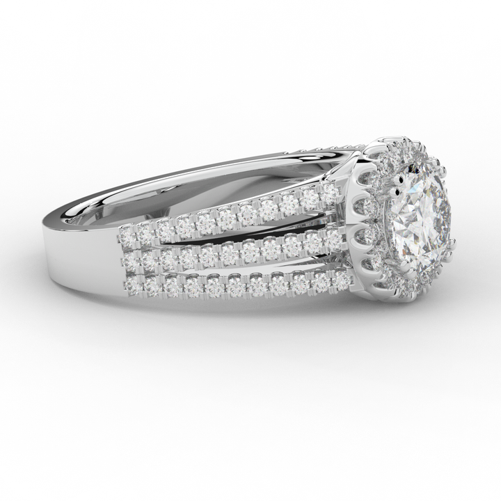 1.95CT.TW ROUND LAB DIAMOND HALO ENGAGEMENT RING - Nazarelle