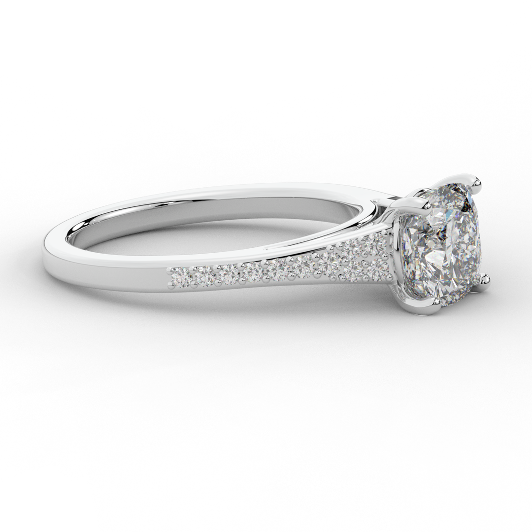 1.65CT.TW CUSHION LAB DIAMOND SOLITAIRE ENGAGEMENT RING - Nazarelle