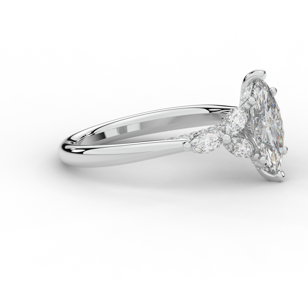 1.50CT.TW MARQUISE LAB DIAMOND ENGAGEMENT RING - Nazarelle