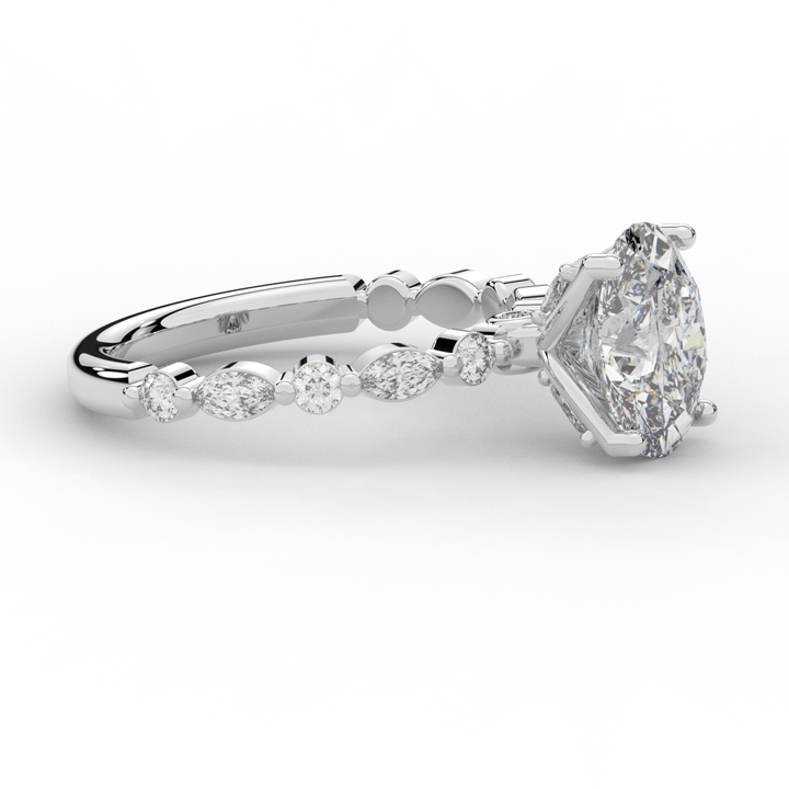 3.10CT.TW OVAL LAB DIAMOND SOLITAIRE ENGAGEMENT RING - Nazarelle