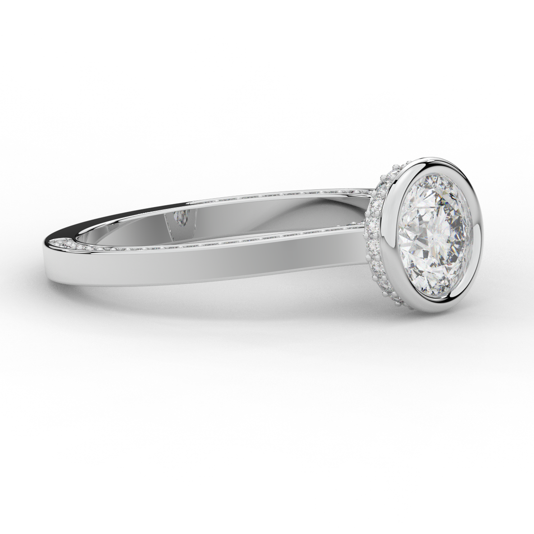 1.40CT.TW ROUND LAB DIAMOND SOLITAIRE ENGAGEMENT RING - Nazarelle