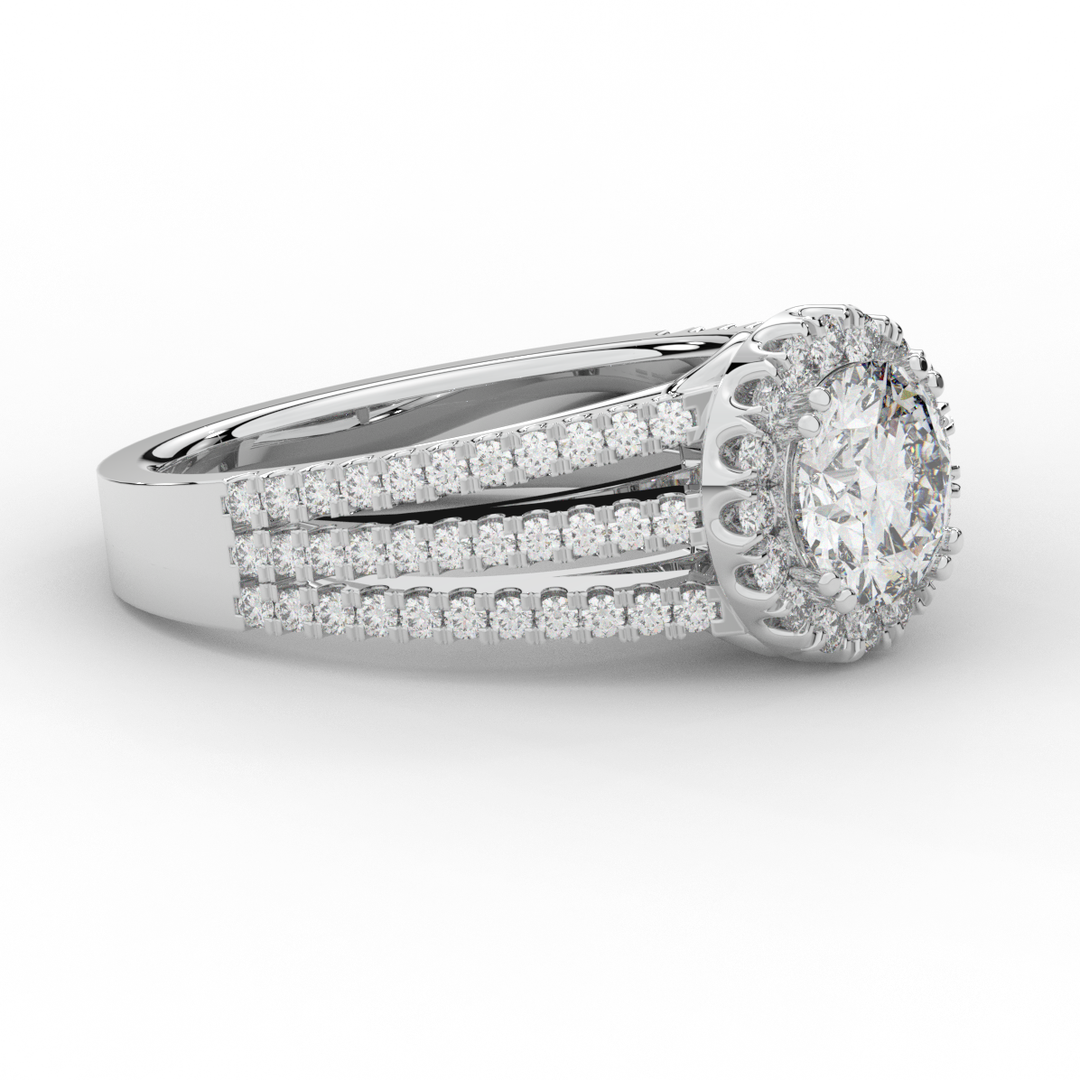 1.95CT.TW ROUND LAB DIAMOND HALO ENGAGEMENT RING - Nazarelle