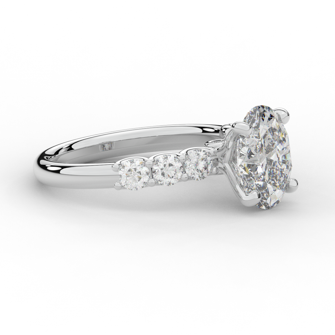 2.60CT.TW OVAL LAB DIAMOND SOLITAIRE ENGAGMENT RING - Nazarelle