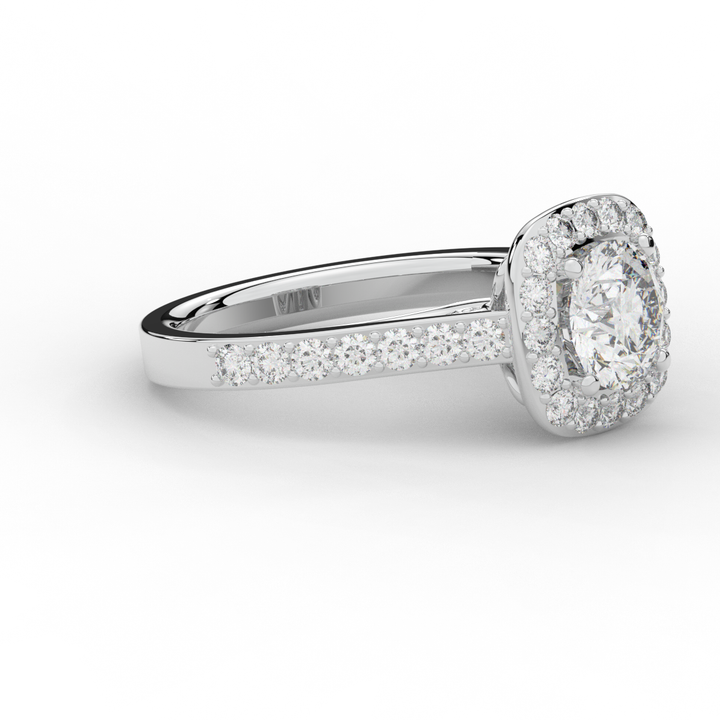 2.25CT.TW ROUND LAB DIAMOND HALO ENGAGEMENT RING - Nazarelle