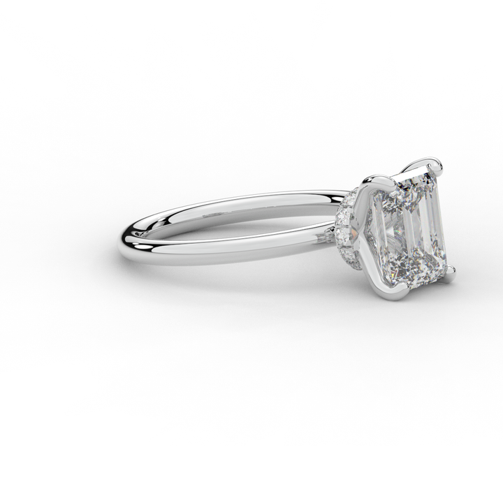 2.05CT.TW EMERALD CUT LAB DIAMOND SOLITAIRE ENGAGEMENT RING - Nazarelle