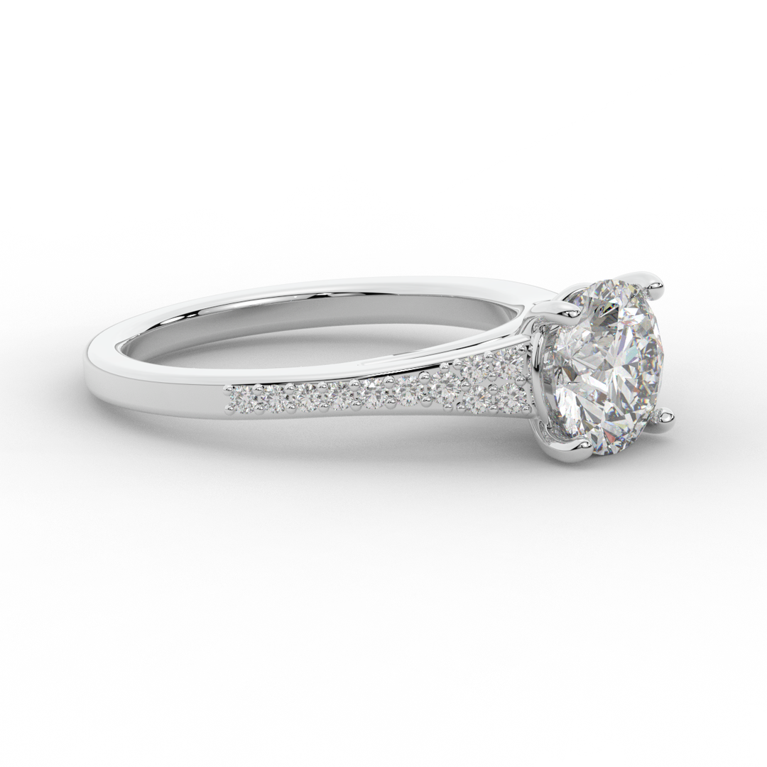 1.65CT.TW ROUND LAB DIAMOND SOLITAIRE ENGAGEMENT RING - Nazarelle