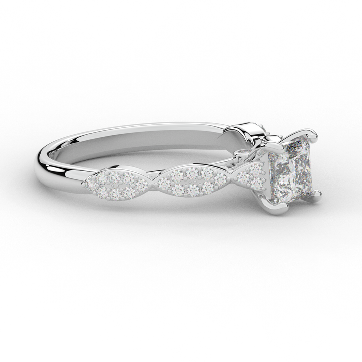 1.20CT.TW PRINCESS LAB DIAMOND SOLITAIRE ENGAGEMENT RING - Nazarelle