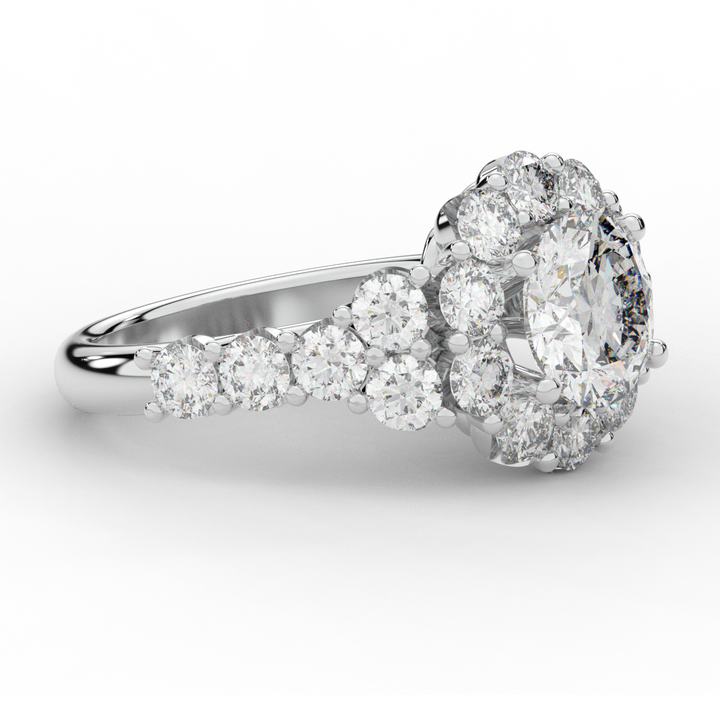 4.75CT.TW ROUND LAB DIAMOND HALO ENGAGEMENT RING - Nazarelle