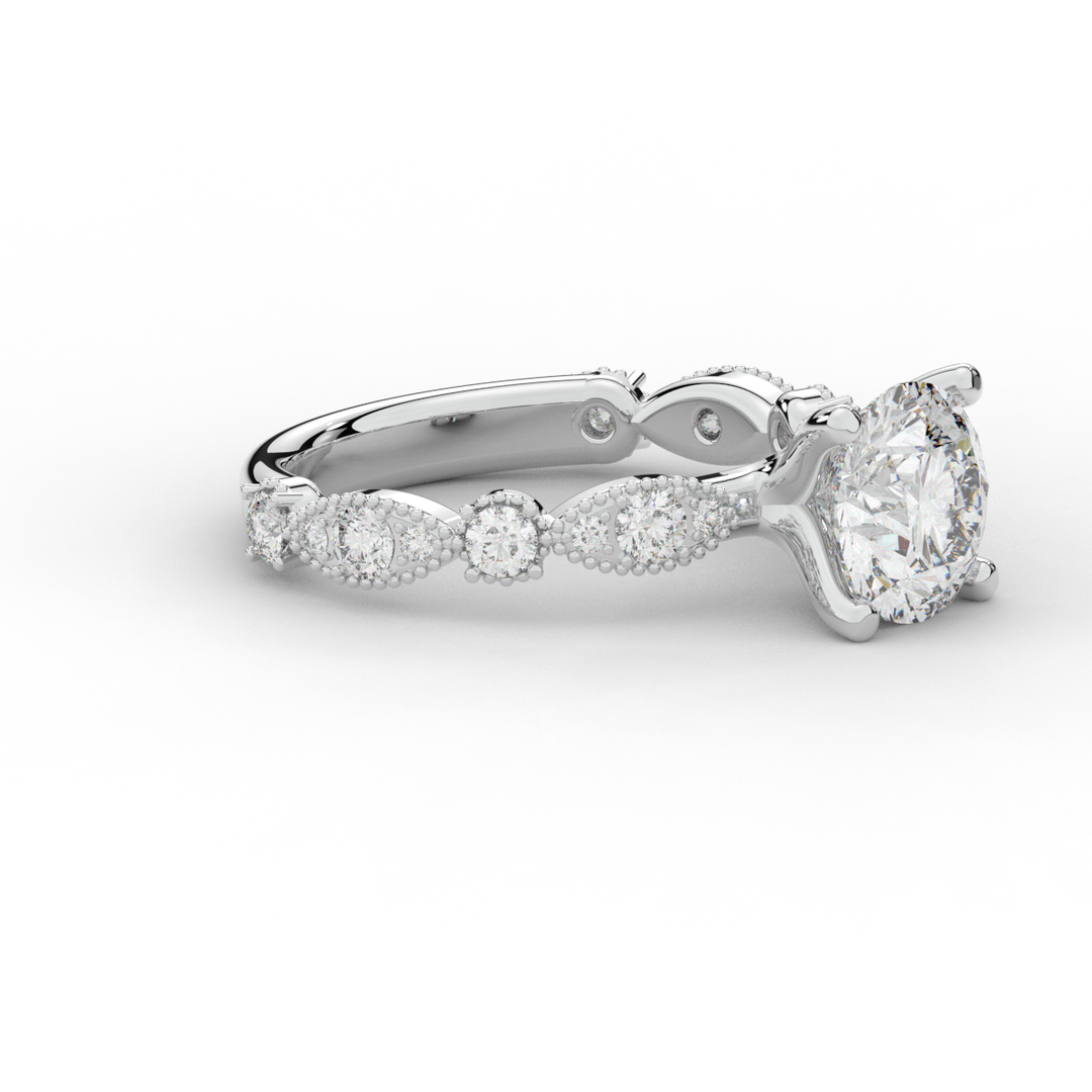 2.50CT.TW ROUND LAB DIAMOND SOLITAIRE ENGAGEMENT RING - Nazarelle