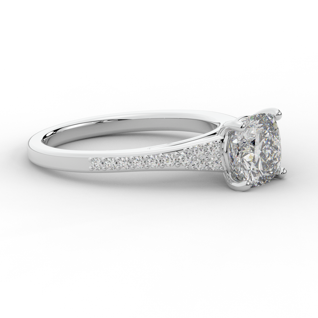 1.65CT.TW CUSHION LAB DIAMOND SOLITAIRE ENGAGEMENT RING - Nazarelle