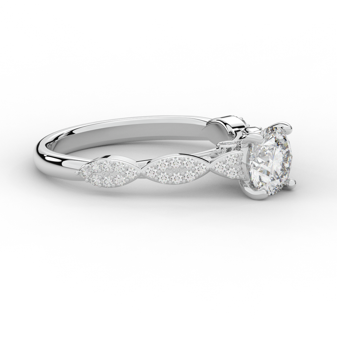 1.20CT.TW ROUND LAB DIAMOND SOLITAIRE ENGAGEMENT RING - Nazarelle