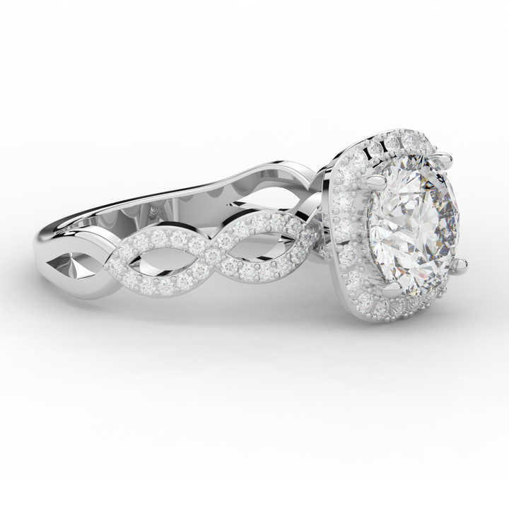 2.35CT.TW ROUND LAB DIAMOND HALO ENGAGEMENT RING - Nazarelle