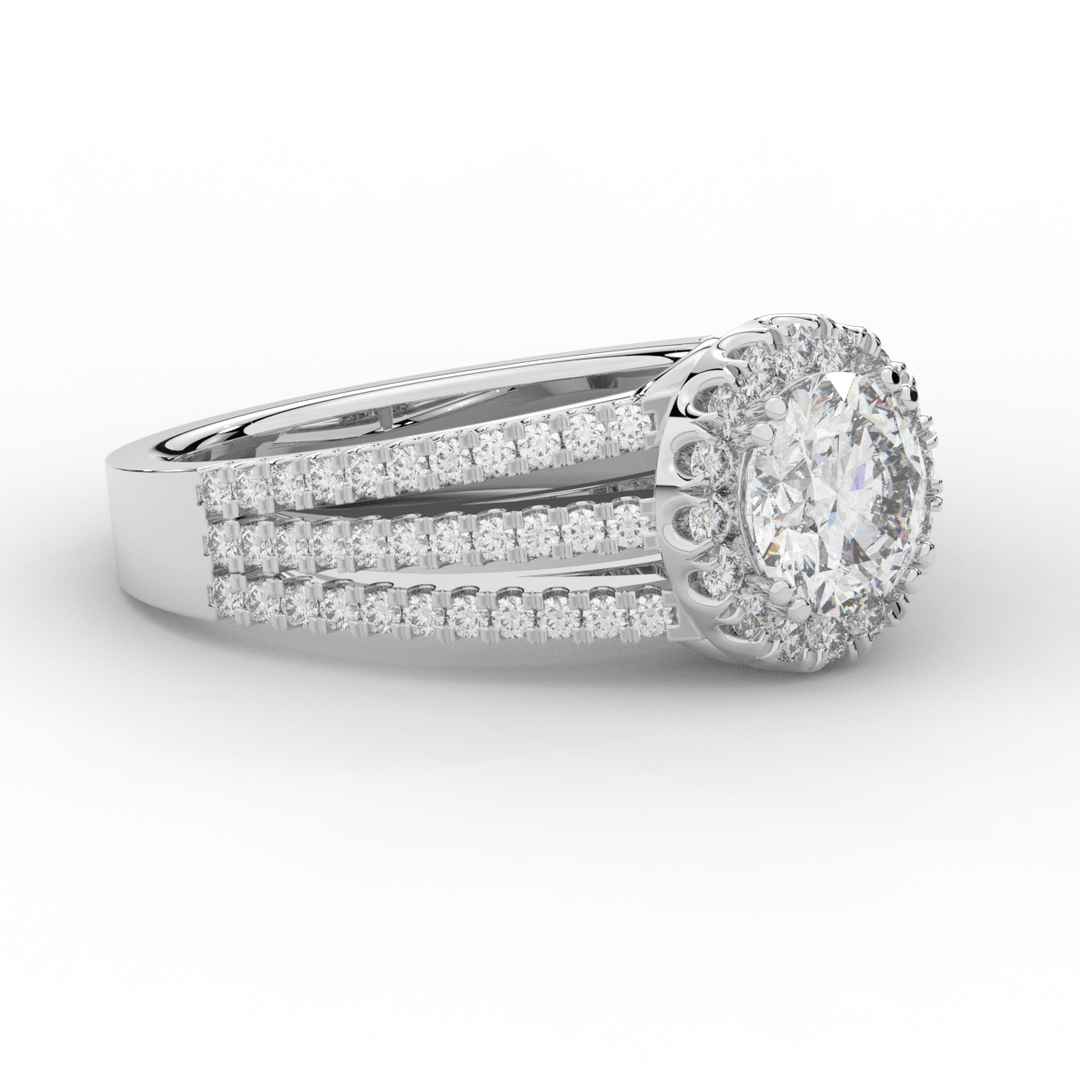 1.95CT.TW ROUND LAB DIAMOND HALO ENGAGEMENT RING - Nazarelle