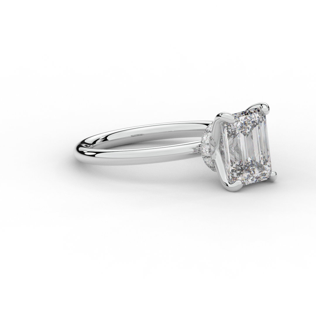 2.05CT.TW EMERALD CUT LAB DIAMOND SOLITAIRE ENGAGEMENT RING - Nazarelle