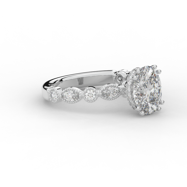 3.60CT.TW OVAL LAB DIAMOND SOLITAIRE ENGAGEMENT RING - Nazarelle