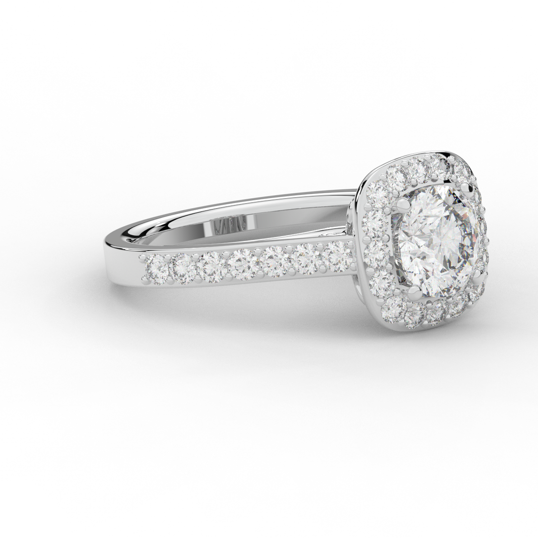 2.25CT.TW ROUND LAB DIAMOND HALO ENGAGEMENT RING - Nazarelle