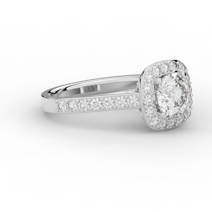 2.25CT.TW ROUND LAB DIAMOND HALO ENGAGEMENT RING - Nazarelle