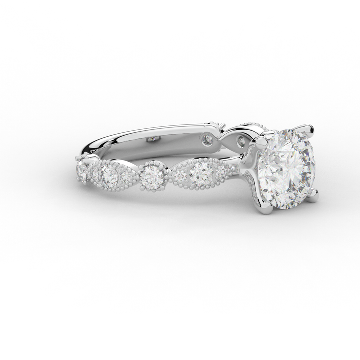 2.50CT.TW ROUND LAB DIAMOND SOLITAIRE ENGAGEMENT RING - Nazarelle