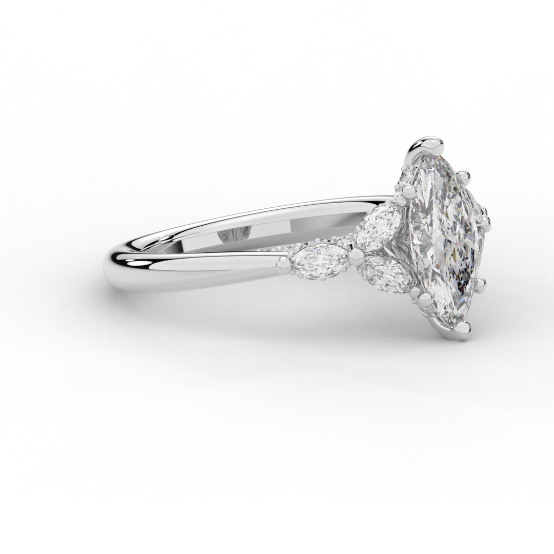 1.50CT.TW MARQUISE LAB DIAMOND ENGAGEMENT RING - Nazarelle