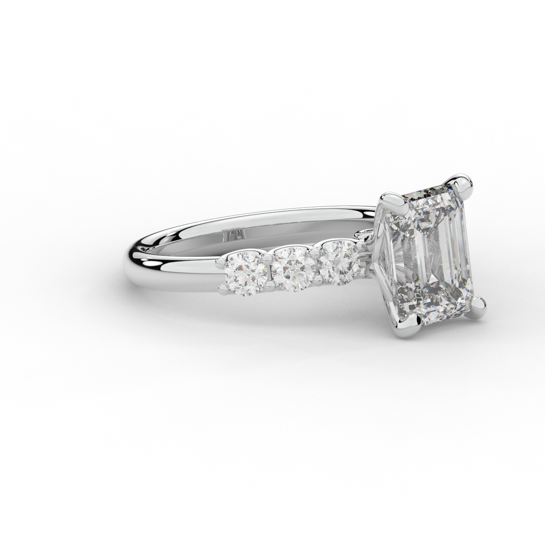 2.60CT.TW EMERALD CUT LAB DIAMOND SOLITAIRE ENGAGEMENT RING