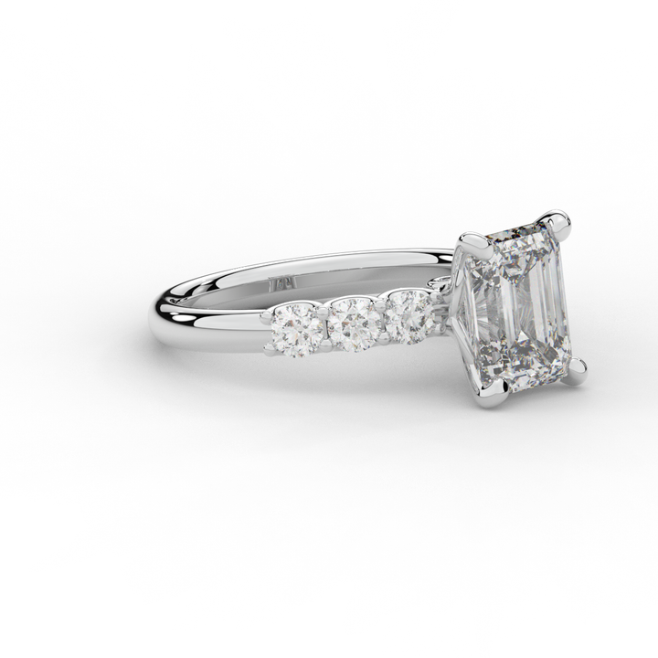 2.60CT.TW EMERALD CUT LAB DIAMOND SOLITAIRE ENGAGEMENT RING - Nazarelle