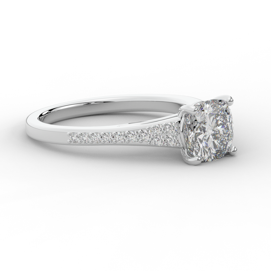 1.65CT.TW CUSHION LAB DIAMOND SOLITAIRE ENGAGEMENT RING - Nazarelle