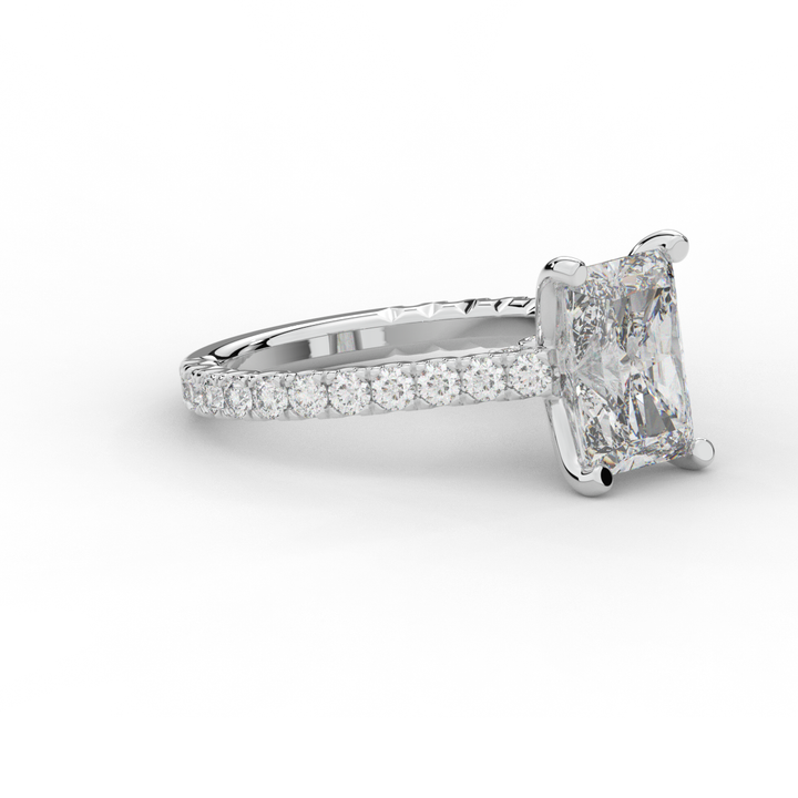 4.25CT.TW RADIANT LAB DIAMOND SOLITAIRE ENGAGEMENT RING - Nazarelle