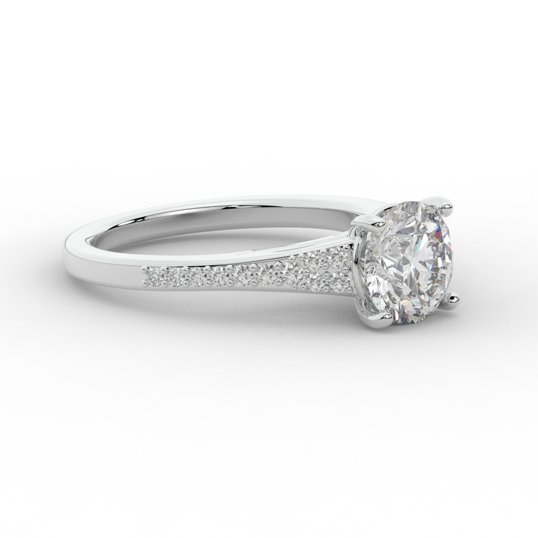 1.65CT.TW ROUND LAB DIAMOND SOLITAIRE ENGAGEMENT RING - Nazarelle