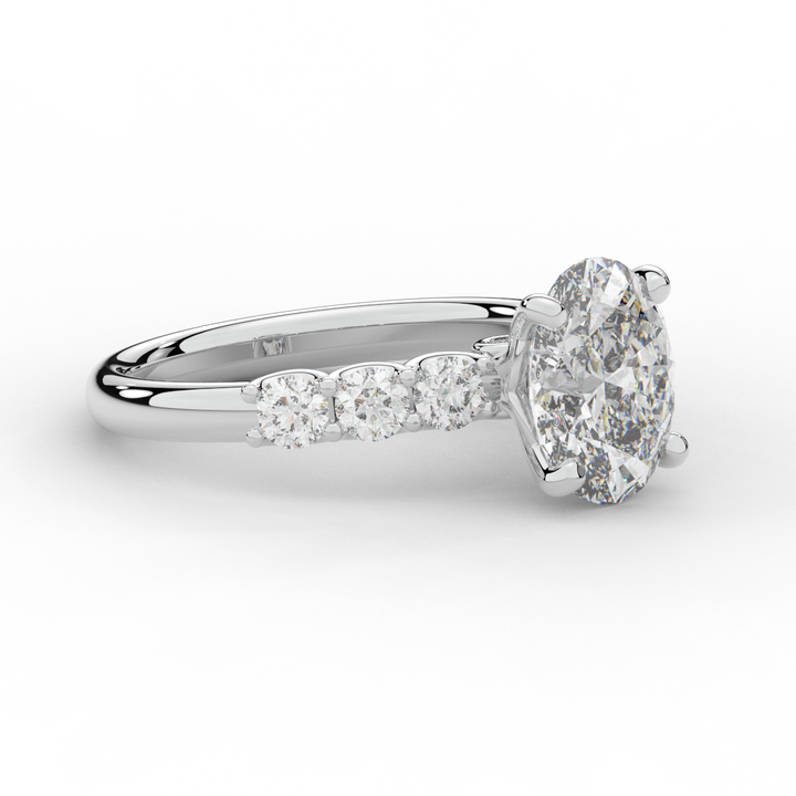 2.60CT.TW OVAL LAB DIAMOND SOLITAIRE ENGAGMENT RING - Nazarelle