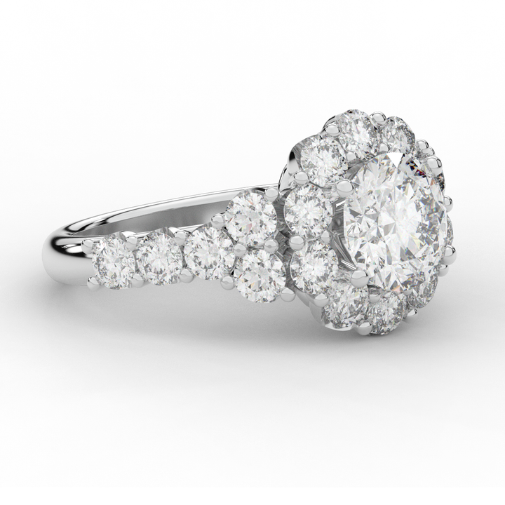 4.75CT.TW ROUND LAB DIAMOND HALO ENGAGEMENT RING - Nazarelle