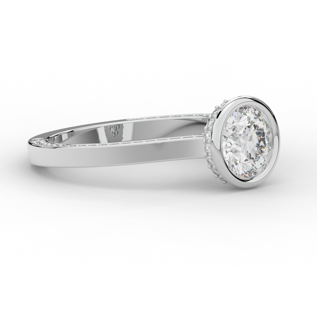 1.40CT.TW ROUND LAB DIAMOND SOLITAIRE ENGAGEMENT RING - Nazarelle