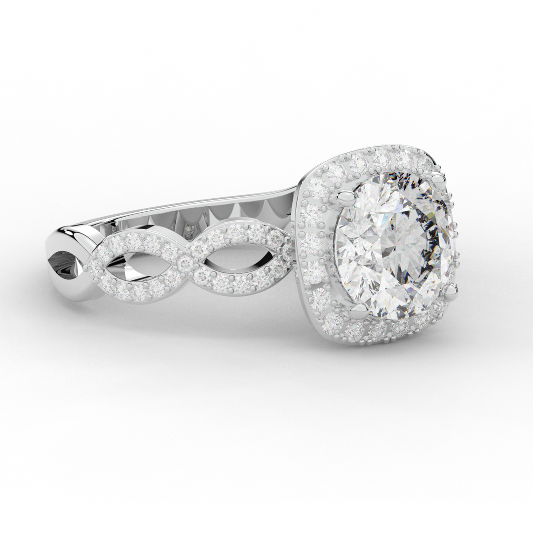 2.35CT.TW ROUND LAB DIAMOND HALO ENGAGEMENT RING - Nazarelle