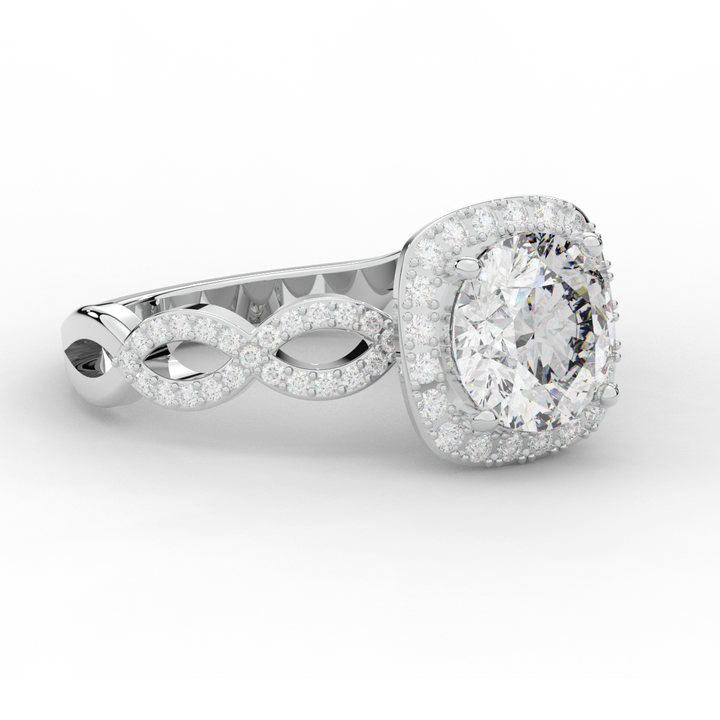 2.35CT.TW ROUND LAB DIAMOND HALO ENGAGEMENT RING - Nazarelle