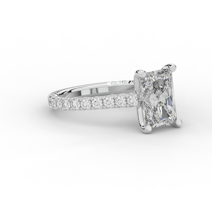 4.25CT.TW RADIANT LAB DIAMOND SOLITAIRE ENGAGEMENT RING - Nazarelle