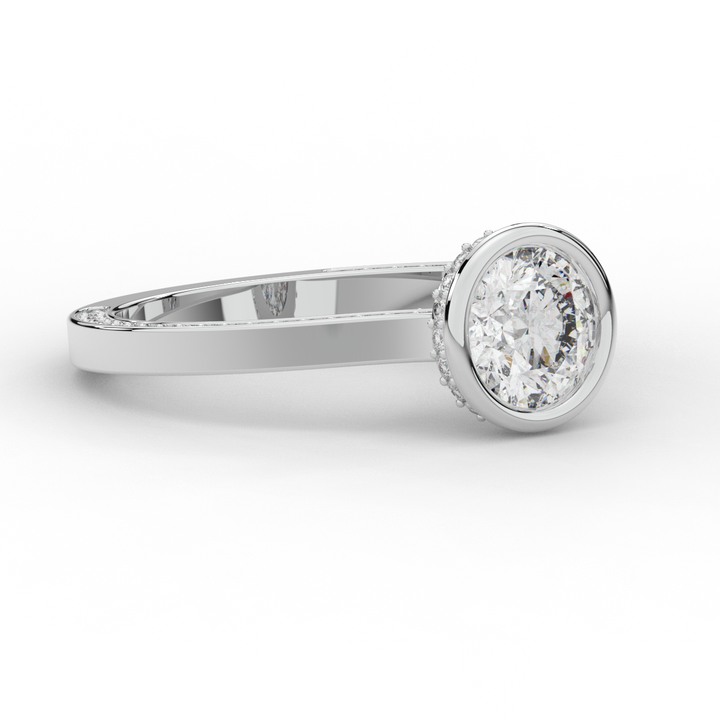 1.40CT.TW ROUND LAB DIAMOND SOLITAIRE ENGAGEMENT RING - Nazarelle