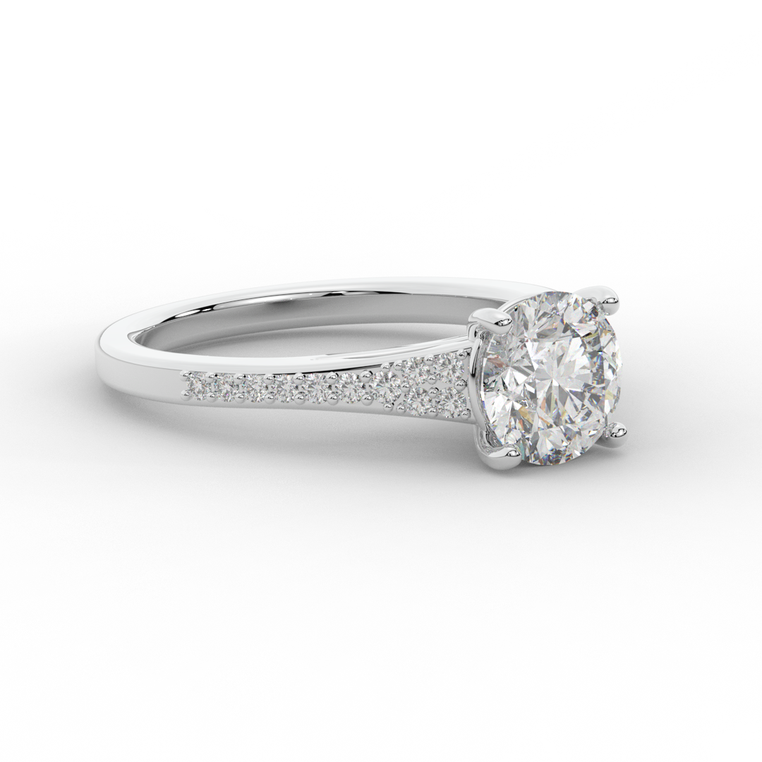 1.65CT.TW ROUND LAB DIAMOND SOLITAIRE ENGAGEMENT RING - Nazarelle