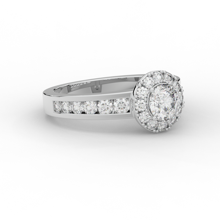 1.75CT.TW ROUND LAB DIAMOND HALO ENGAGEMENT RING - Nazarelle